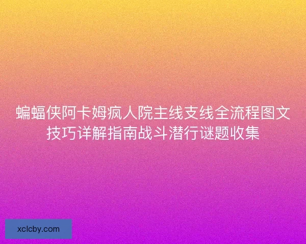 蝙蝠侠阿卡姆疯人院主线支线全流程图文技巧详解指南战斗潜行谜题收集 蝙蝠侠阿卡姆疯人院主线支线全流程图文技巧详解指南战斗潜行谜题收集